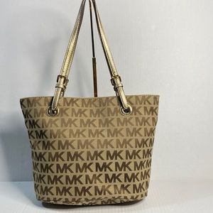 Michael Kors Brown Monogram Jetset Tote